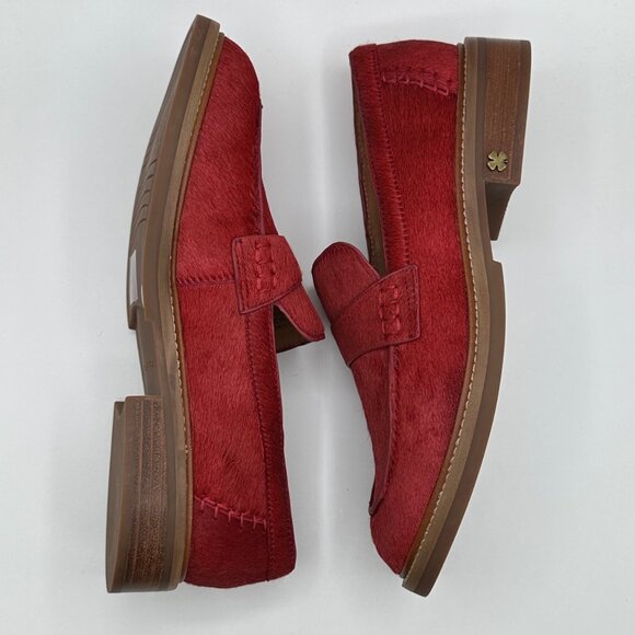 Women's Lucky Brand Salima Loafer Flat Shoe Cow Hair Upper Red Sz 8.5 M/39.5 NEW - Picture 5 of 7